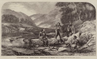 Rivierscène, Wales, Zalmvissen, het Gewicht Bepalen door Alexander Rolfe